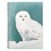 北極ティール（緑がかった色）スノーフクロウ ノートブック (正面)