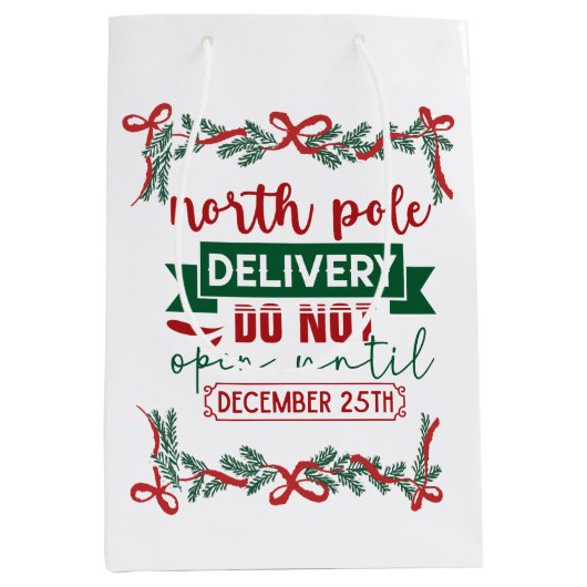 北極デリバリークリスマス ミディアムペーパーバッグ (正面)