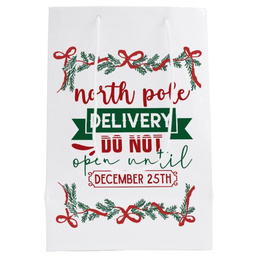 北極デリバリークリスマス ミディアムペーパーバッグ (裏面)