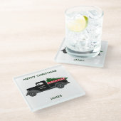 北極デリバリートラック ガラスコースター (アングル)