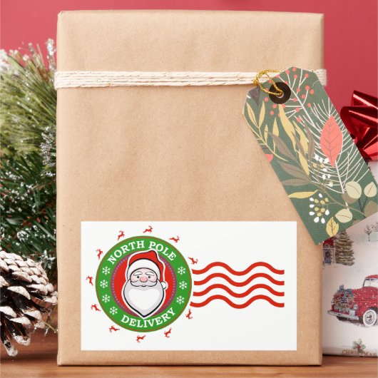 北極デリバリ 長方形シール (クリスマス)