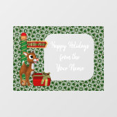 北極トナカイクリスマスホリデパーソナライズされたー ウィンドウサイン (シート)