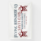 北極トナカイ飛んでいるア会社クリスマス 横断幕 (縦)