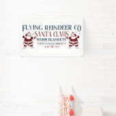 北極トナカイ飛んでいるア会社クリスマス 横断幕 (インサイチュ)