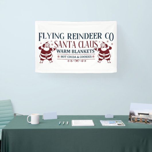 北極トナカイ飛んでいるア会社クリスマス 横断幕 (トレードショー)