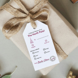 北極トレンディーマゼンタクリスマスネームギフトラベル ギフトタグ