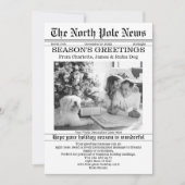 北極ニュースのクリスマスパーソナライズされた新聞 シーズンカード (正面)