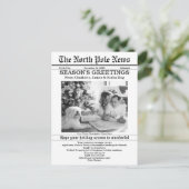 北極ニュースのクリスマスパーソナライズされた新聞 シーズンポストカード (スタンド正面)