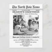 北極ニュースのクリスマスパーソナライズされた新聞 シーズンポストカード (正面)