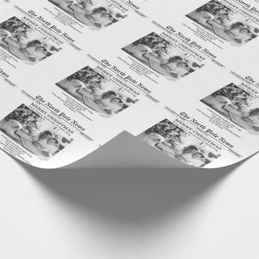 北極ニュースのクリスマスパーソナライズされた新聞 ラッピングペーパー (角)