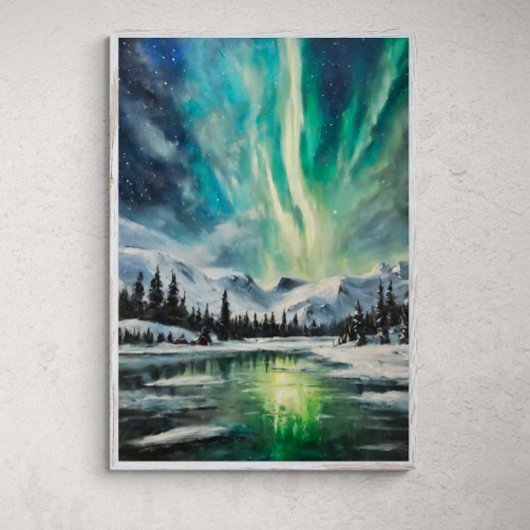 北極ノクターン：冬の風景と北リグ ポスター