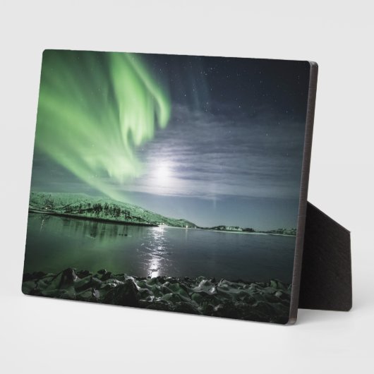 北極ノーザンライト自然写真 フォトプラーク (側面)