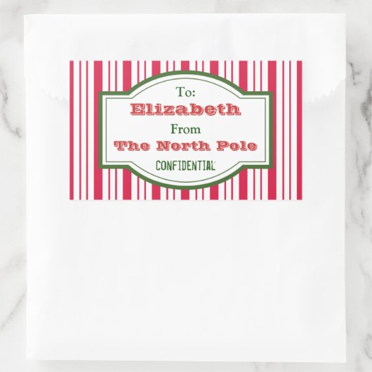 北極パーソナライズされたギフトラベルシール 長方形シール (バッグ)