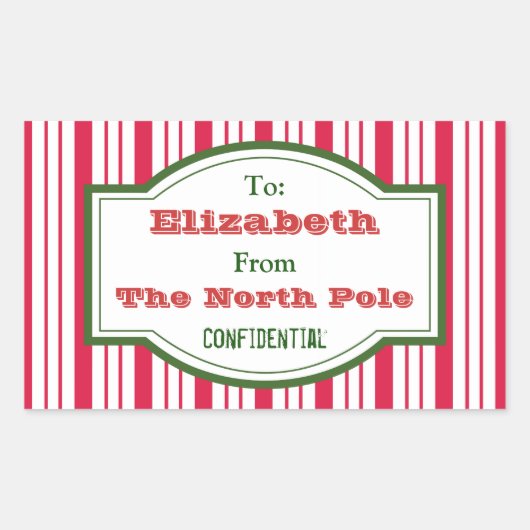 北極パーソナライズされたギフトラベルシール 長方形シール (正面)