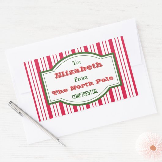 北極パーソナライズされたギフトラベルシール 長方形シール (封筒)