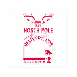 北極パーソナライズされたトナカイ郵便 セルフインキングスタンプ