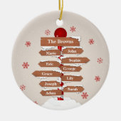 北極パーソナライズされた10ファミリ名 セラミックオーナメント (正面)