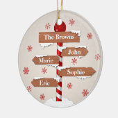 北極パーソナライズされた4ファミリ名 セラミックオーナメント (左)
