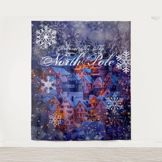 北極パーティーの背景へようこそ タペストリー (正面)