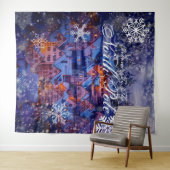 北極パーティー背景へようこそ タペストリー (インサイチュ(横))