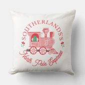 北極ピ表現ンクヴィンテージ列車モノグラム クッション (正面)