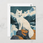 北極フォックスヴィンテージ ポストカード (正面/裏面)