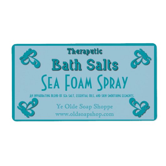 北極ブルーカスタマイズ可能な自家製バスソルト ラベル (正面)