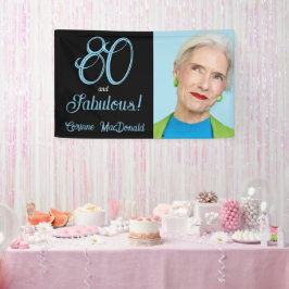 北極ブルー エイティ アンド ファビュラス 80歳の誕生日おめでとう 横断幕
