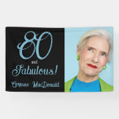 北極ブルー エイティ アンド ファビュラス 80歳の誕生日おめでとう 横断幕 (横)