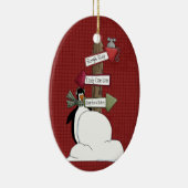 北極ペンギンのセラミッククリスマスオーナメント セラミックオーナメント (右)