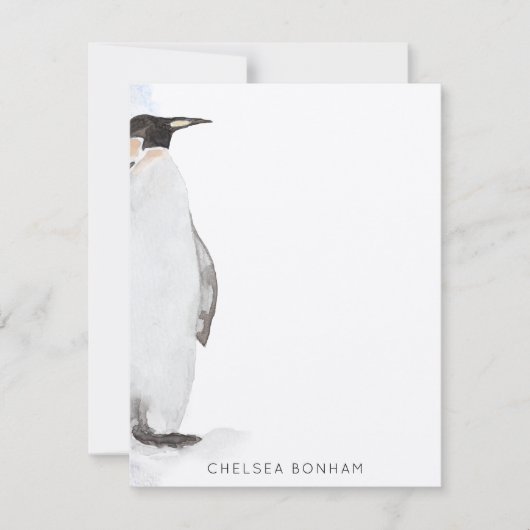 北極ペンギン水カラーノートカード ノートカード (正面)