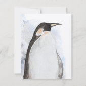 北極ペンギン水カラーノートカード ノートカード (裏面)