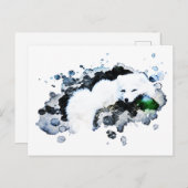 *~*北極ホワイト – スノーポーラキツネAp18野生生物 ポストカード (正面/裏面)