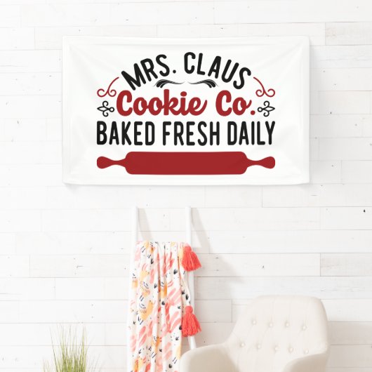 北極ミセスクロースクッキー会社クリスマス 横断幕 (インサイチュ)