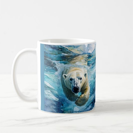 北極ミラージュ:水泳(昆虫)オオカバマダラ、モナーク コーヒーマグカップ (左)