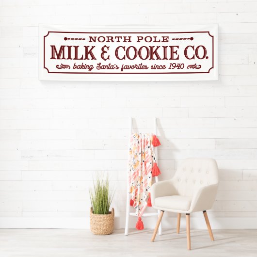 北極ミルクとクッキー会社クリスマス 横断幕 (インサイチュ)