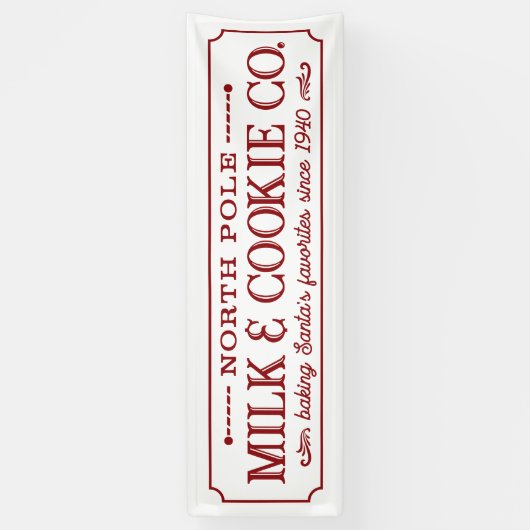 北極ミルクとクッキー会社クリスマス 横断幕 (縦)
