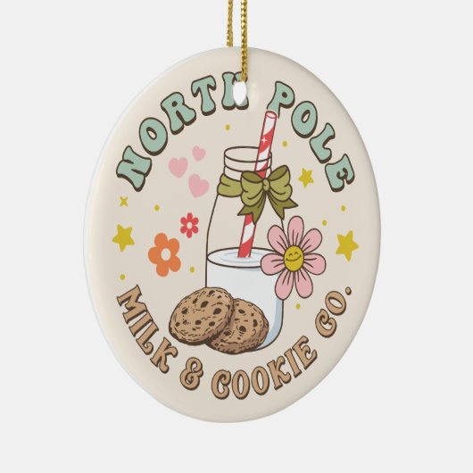 北極ミルクとクッキー株式会社サンタクロース木製 セラミックオーナメント (右)