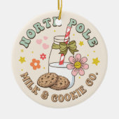 北極ミルクとクッキー株式会社サンタクロース木製 セラミックオーナメント (正面)