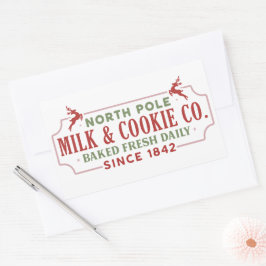 北極ミルククッキー会社クリスマス 長方形シール