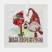 北極メール格言郵便箱ランタン ガラスオーナメント (裏面)