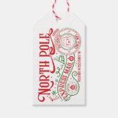 北極メ表現ールデリバリ赤緑 ギフトタグ (正面)