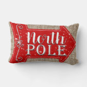 北極レッドアロー素朴クリスマスホリデー ランバークッション (裏面)