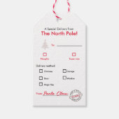 北極レッドクリスマスネームギフトラベル ギフトタグ (正面)
