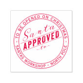 北極ワークショップのサンタ承認ギフトラベル セルフインキングスタンプ (デザイン)