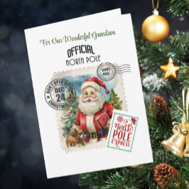 北極ヴィンテージサンタ5" x 7"折り畳みカード カード