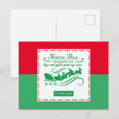 北極ヴィンテージ平板クリスマスポストカード シーズンポストカード (正面/裏面)