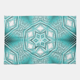 北極万華鏡のように千変万化するパターン キッチンタオル