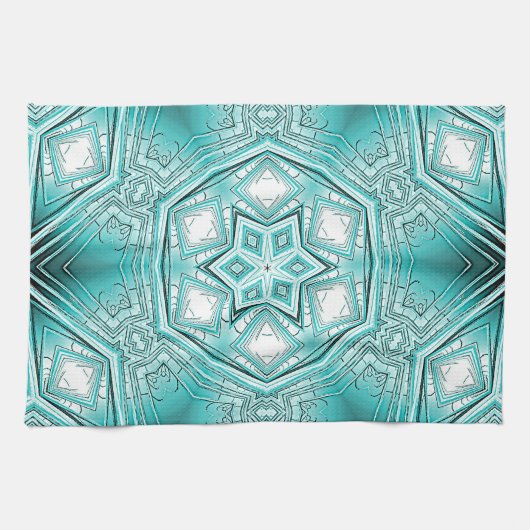 北極万華鏡のように千変万化するパターン キッチンタオル (横)