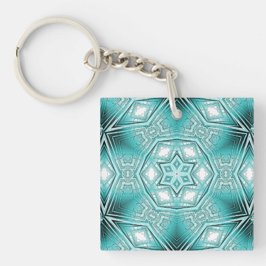 北極万華鏡のように千変万化するパターン キーホルダー (正面)